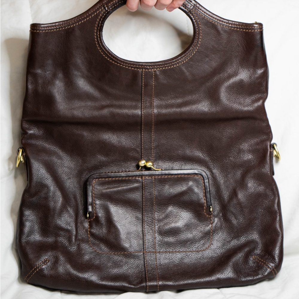 Coach Ergo Convertible Tote Foldover Bag Crossbody Purse Dark Brown